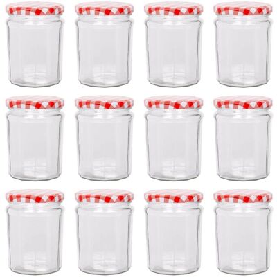 Argon - Tableware Jam Jars 12x380ml - Red lids - Glassware Argon - Tableware Jam Jars 12x380ml - Red lids - Glassware