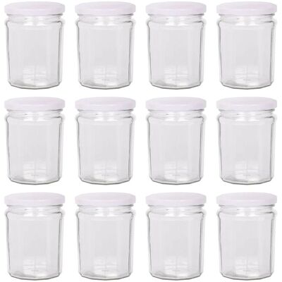 Argon - Jam Jars - 380ml - White Lids - Glass Jam Jars Argon - Jam Jars - 380ml - White Lids - Glass Jam Jars