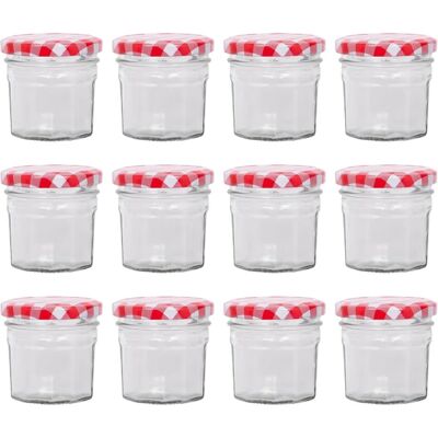 Argon Tableware - 12x90ml - Red Tile Glass - Jam Jars Argon Tableware - 12x90ml - Red Tile Glass - Jam Jars