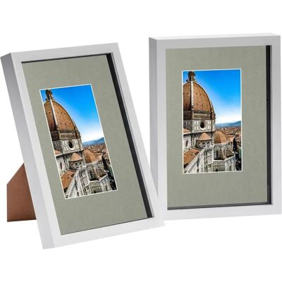 Nicola Spring - 2x White A4 - Acrylic Box - 8x12in - Photo Frame Nicola Spring - 2x White A4 - Acrylic Box - 8x12in - Photo Frame