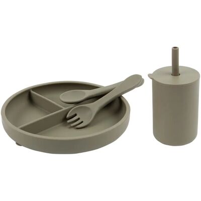 Ensemble d'alimentation en silicone Tiny Dining 4 pièces - Vert - Publicité Ensemble d'alimentation en silicone Tiny Dining 4 pièces - Vert - Publicité
