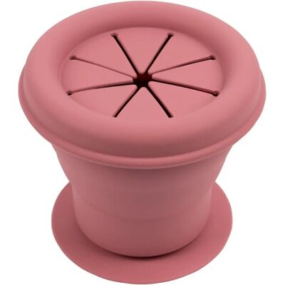 Tiny Dining Dusty Rose 330ml Baby Silicone Snack Pot - Baby Led Weaning Tiny Dining Dusty Rose 330ml Baby Silicone Snack Pot - Baby Led Weaning