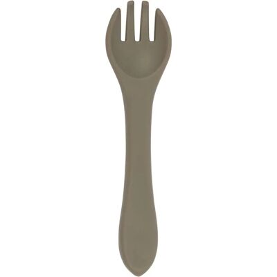 Tiny Dining Silver Sage Baby Silicone Weaning Fork - Baby Feeding Cutlery Tiny Dining Silver Sage Baby Silicone Weaning Fork - Baby Feeding Cutlery