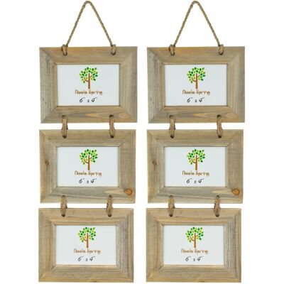 Nicola Spring Set of 2 Wooden 6x4 Photo Frames - Natural Brown Nicola Spring Set of 2 Wooden 6x4 Photo Frames - Natural Brown