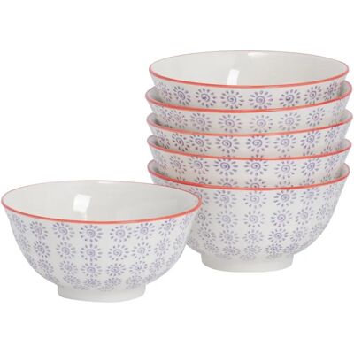 Nicola Spring Patterned Ceramic Cereal Bowls - Purple - 16cm Nicola Spring Patterned Ceramic Cereal Bowls - Purple - 16cm