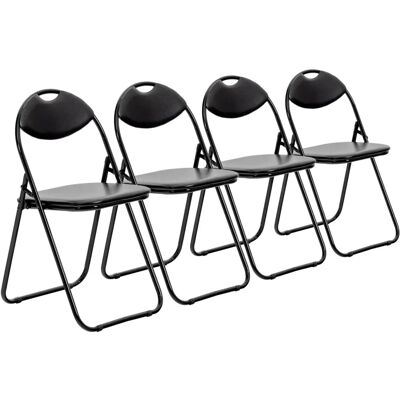 Harbour Housewares Black Padded Folding Chair - Dining & Office Seat Harbour Housewares Black Padded Folding Chair - Dining & Office Seat