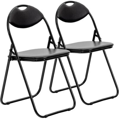 Harbour Housewares Black Padded Folding Chair - Study & Office Seat Harbour Housewares Black Padded Folding Chair - Study & Office Seat