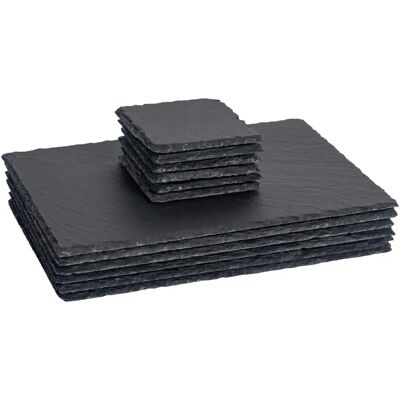Set de sous-verres et sets de table en ardoise naturelle Argon Tableware - 6 pièces - Publicité Set de sous-verres et sets de table en ardoise naturelle Argon Tableware - 6 pièces - Publicité
