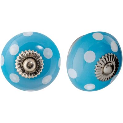Nicola Spring Ceramic Cupboard Drawer Knobs - Polka Dot Design - Light Blue - Cabinet Handles Nicola Spring Ceramic Cupboard Drawer Knobs - Polka Dot Design - Light Blue - Cabinet Handles