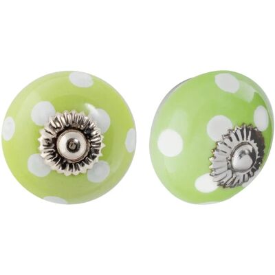 Boutons de tiroir de cuisine en céramique Nicola Spring - Design à pois - Vert / Blanc - Pack de 12 - Publicité Boutons de tiroir de cuisine en céramique Nicola Spring - Design à pois - Vert / Blanc - Pack de 12 - Publicité