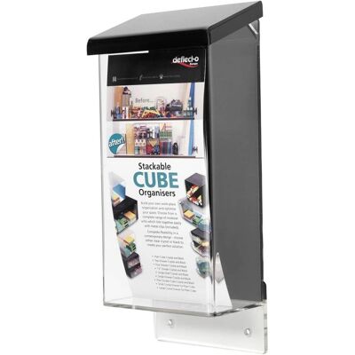 Deflecto Transparent Brochure Holder - 1/3 DIN A4 - Weatherproof Deflecto Transparent Brochure Holder - 1/3 DIN A4 - Weatherproof