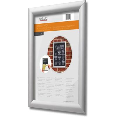 Deflecto Wall Frame Silver - A4 Display Frame for Professionals Deflecto Wall Frame Silver - A4 Display Frame for Professionals