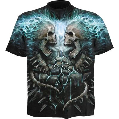 Spiral Direct Gothic Flaming Spine - Allover T-Shirt Black - T-Shirt Spiral Direct Gothic Flaming Spine - Allover T-Shirt Black - T-Shirt