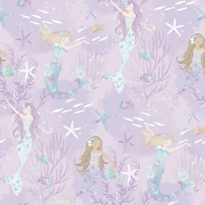 Galerie Tiny Tots 2 Mermaids Wallpaper - Children’s Underwater Scene Galerie Tiny Tots 2 Mermaids Wallpaper - Children’s Underwater Scene