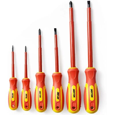 Dekton - 6pc Screwdriver - Anti-slip Insulated - Magnetic - Screwdriver set Dekton - 6pc Screwdriver - Anti-slip Insulated - Magnetic - Screwdriver set