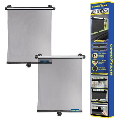 Goodyear 2Pc Window Blinds UV Protection Mesh - Car Sun Shade Goodyear 2Pc Window Blinds UV Protection Mesh - Car Sun Shade