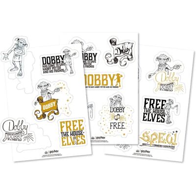 Feuilles d'autocollants Harry Potter Dobby de Half Moon Bay - Produit sous licence officielle - Publicité Feuilles d'autocollants Harry Potter Dobby de Half Moon Bay - Produit sous licence officielle - Publicité