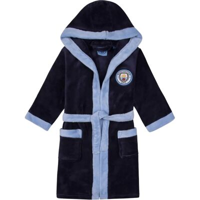 Manchester City FC Robe à capuche pour garçons - Peignoir en fleece, Modèles variés, Bleu marine, Enfants - Publicité Manchester City FC Robe à capuche pour garçons - Peignoir en fleece, Modèles variés, Bleu marine, Enfants - Publicité