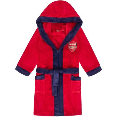 Arsenal FC Boys Hooded Fleece Dressing Gown - Kids Football Gift Arsenal FC Boys Hooded Fleece Dressing Gown - Kids Football Gift
