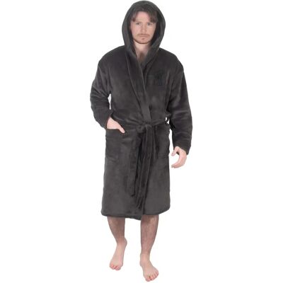 Liverpool FC Mens Dressing Gown - Fleece, Grey, 3XL Liverpool FC Mens Dressing Gown - Fleece, Grey, 3XL