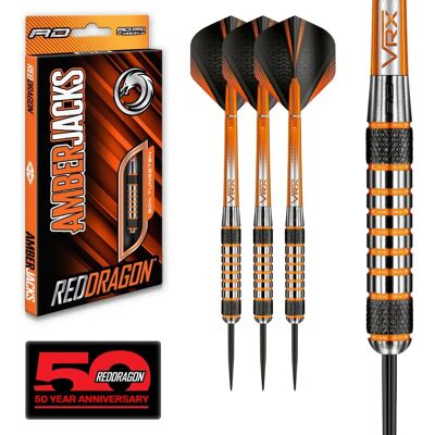Red Dragon - Amberjack 7 - 26g - Tungsten - Set de fléchettes - Publicité Red Dragon - Amberjack 7 - 26g - Tungsten - Set de fléchettes - Publicité