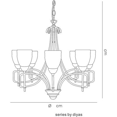Inspired Lighting San Marino Pendant 8 Light E14 Tex/Pewter - Pendant Light Inspired Lighting San Marino Pendant 8 Light E14 Tex/Pewter - Pendant Light