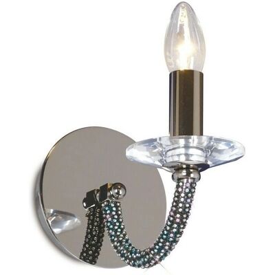 Inspired Lighting Inspired Diyas - Elena - Wall Lamp Switched 1 Candle Light Black Chrome Inspired Lighting Inspired Diyas - Elena - Wall Lamp Switched 1 Candle Light Black Chrome