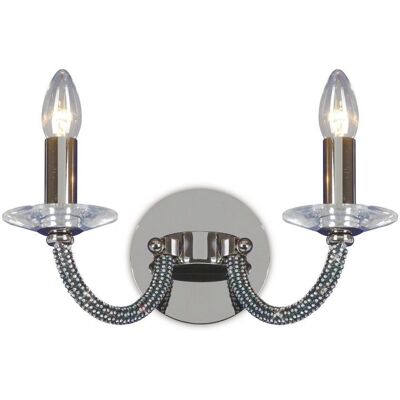 Inspired Lighting Elena Wall Lamp - 2 Candle Lights - Crystal Inspired Lighting Elena Wall Lamp - 2 Candle Lights - Crystal