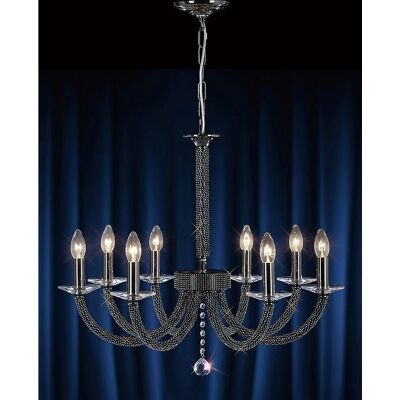 Inspired Lighting Elena Large 8 Light Chandelier - Black Chrome Inspired Lighting Elena Large 8 Light Chandelier - Black Chrome