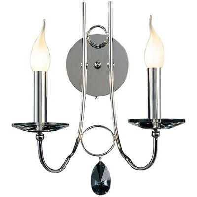 Inspired Lighting Danya Wall Lamp 2 Light E14 Polished Chrome - Wall Lamp Inspired Lighting Danya Wall Lamp 2 Light E14 Polished Chrome - Wall Lamp