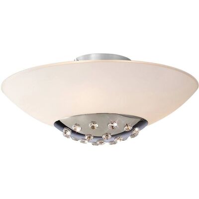 Inspired Lighting Amada Flush Ceiling 6 Light G9 - Chrome/White Glass Inspired Lighting Amada Flush Ceiling 6 Light G9 - Chrome/White Glass