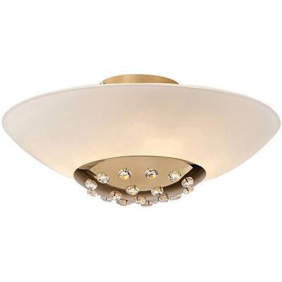 Inspired Lighting Amada Flush Ceiling 6 Light G9 - French Gold/Opal White Glass Inspired Lighting Amada Flush Ceiling 6 Light G9 - French Gold/Opal White Glass