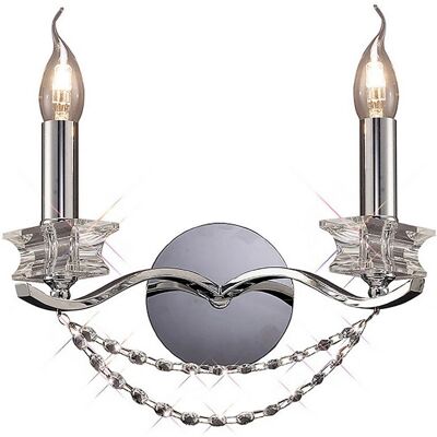 Inspired Lighting Nydia Wall Lamp 2 Light E14 Polished Chrome - Wall Lamp Inspired Lighting Nydia Wall Lamp 2 Light E14 Polished Chrome - Wall Lamp