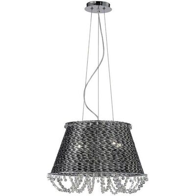 Inspired Lighting Lanzo Pendant 4 Light E14 Black Chrome/Crystal - Pendant Light Inspired Lighting Lanzo Pendant 4 Light E14 Black Chrome/Crystal - Pendant Light