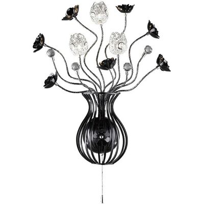 Inspired Lighting Bonita Wall Lamp - 3 Light G4 Black Crystal Inspired Lighting Bonita Wall Lamp - 3 Light G4 Black Crystal