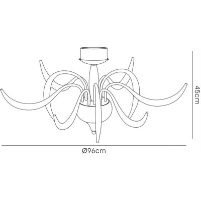 Inspired Lighting Llamas Ceiling 9 Light G4 White - Ceiling Light Inspired Lighting Llamas Ceiling 9 Light G4 White - Ceiling Light