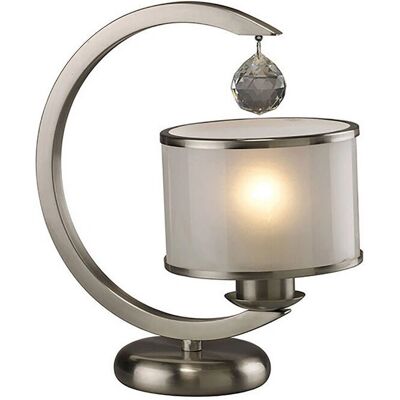 Inspired Lighting Lincoln Table Lamp Satin Nickel - Crystal Inspired Lighting Lincoln Table Lamp Satin Nickel - Crystal