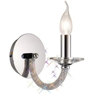 Inspired Lighting Inspired Diyas - Elena - Wall Lamp Switched 1 Candle Light Polished Chrome - Wall Lamp Inspired Lighting Inspired Diyas - Elena - Wall Lamp Switched 1 Candle Light Polished Chrome - Wall Lamp