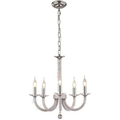 Inspired Lighting Inspired Diyas - Elena - Ceiling Pendant Chandelier 5 Light Polished Chrome Inspired Lighting Inspired Diyas - Elena - Ceiling Pendant Chandelier 5 Light Polished Chrome