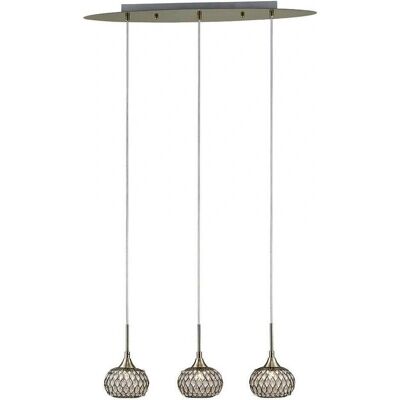 Inspired Lighting Chelsie Ceiling Pendant - 3 Light Antique Brass Inspired Lighting Chelsie Ceiling Pendant - 3 Light Antique Brass