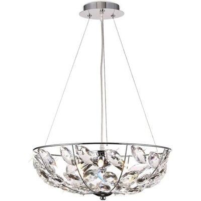 Inspired Lighting Galilea Ceiling Pendant - 6 Light G9 Chrome Crystal Inspired Lighting Galilea Ceiling Pendant - 6 Light G9 Chrome Crystal