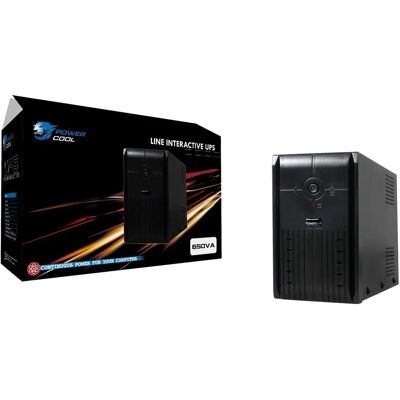 Powercool 650VA Smart UPS - 2 UK Plug, RJ45, USB Powercool 650VA Smart UPS - 2 UK Plug, RJ45, USB