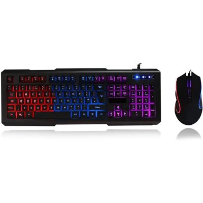 CiT Avenger Illuminated Keyboard and Mouse Kit - Black, 3 Colour CiT Avenger Illuminated Keyboard and Mouse Kit - Black, 3 Colour