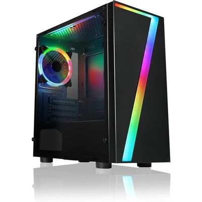 Obudowa Gaming CiT Seven Micro ATX - RGB, Hartowane Szkło, Czarna Obudowa Gaming CiT Seven Micro ATX - RGB, Hartowane Szkło, Czarna