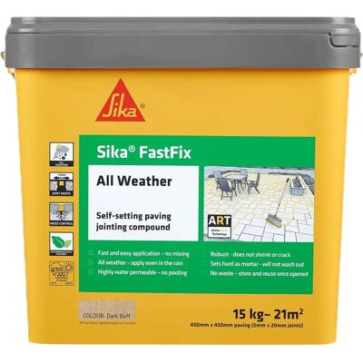 Sika FastFix All Weather Jointing Compound Dark Buff - Paving 15kg Sika FastFix All Weather Jointing Compound Dark Buff - Paving 15kg