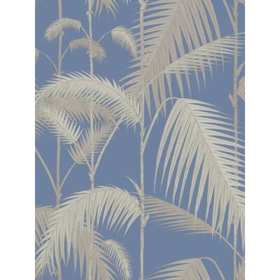 Cole & Son Palm Jungle - Designtapete - Straw/ Blue Cole & Son Palm Jungle - Designtapete - Straw/ Blue