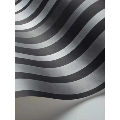 Cole & Son Karussell Streifen Tapete - Silber & Anthrazit - Tapete Cole & Son Karussell Streifen Tapete - Silber & Anthrazit - Tapete