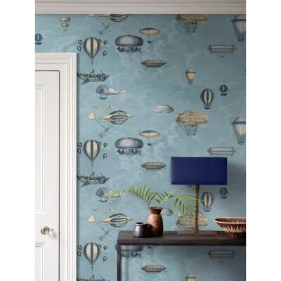 Tapete Macchine Volanti von Cole & Son - Slate Blue & Gilver Tapete Macchine Volanti von Cole & Son - Slate Blue & Gilver