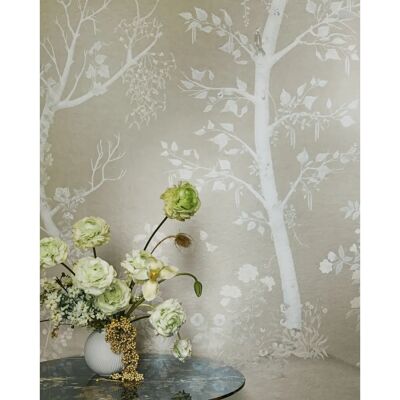Cole & Son - Seasonal Woods - Platinum Pearl - Wallpaper Cole & Son - Seasonal Woods - Platinum Pearl - Wallpaper