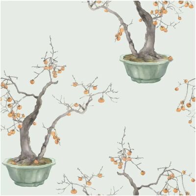 Cole & Son Kaki Persimmon Tapete - Japanischer Wasserfarben-Look Cole & Son Kaki Persimmon Tapete - Japanischer Wasserfarben-Look